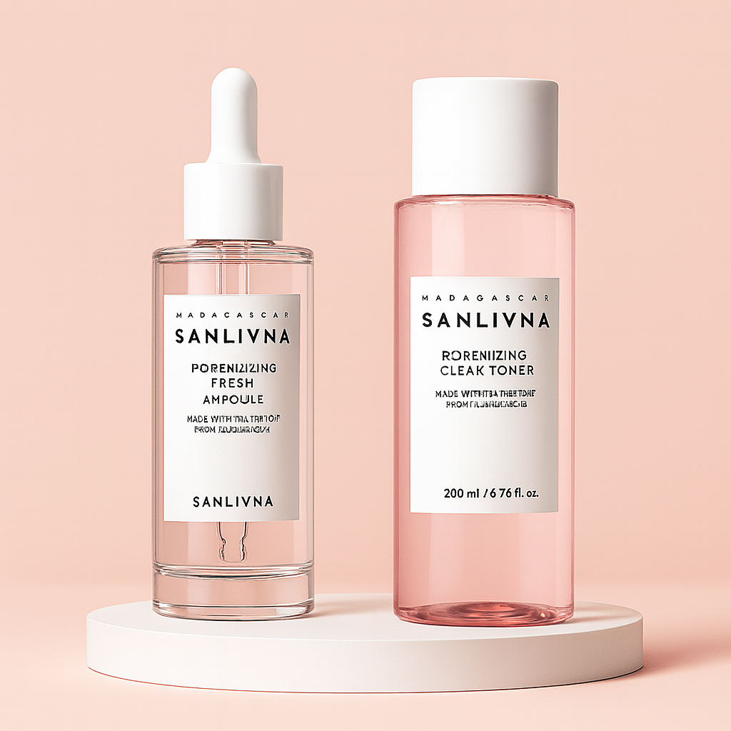 SANLIVNA Madagascar Trio Poremizing – Ampoule Fresh, Toner & Cleansing Foam