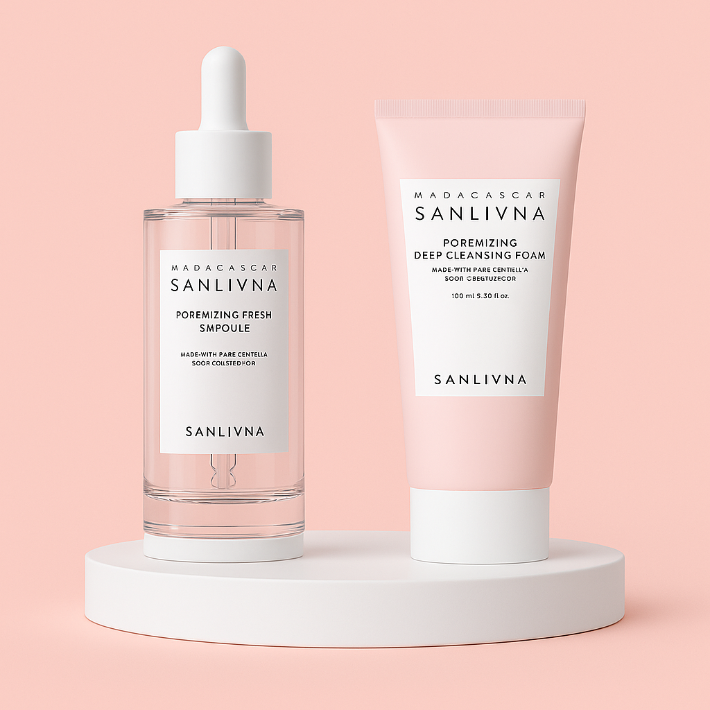 SANLIVNA Madagascar Trio Poremizing – Ampoule Fresh, Toner & Cleansing Foam