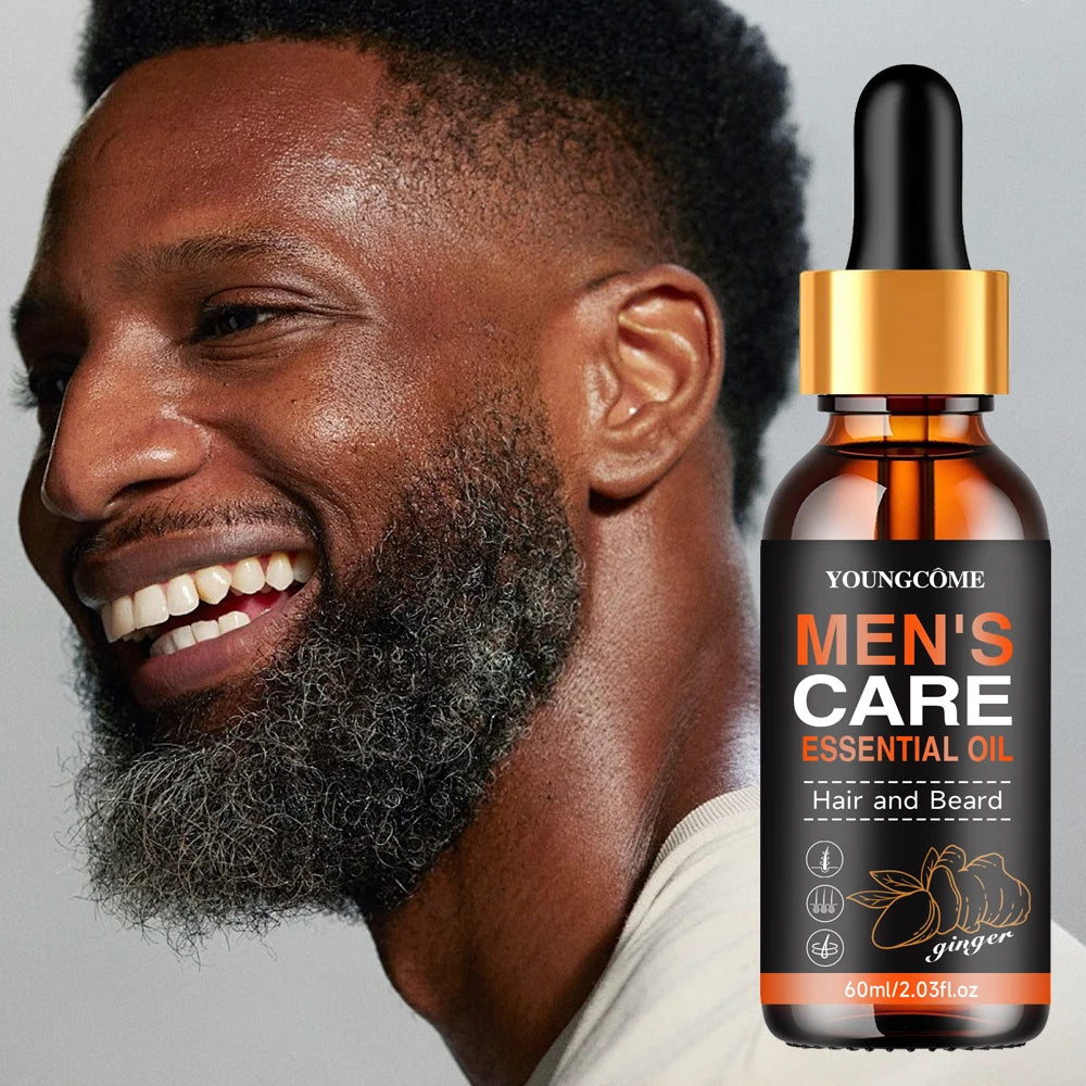 Huile à Barbe et Cheveux Homme – Huile Nourrissante au Gingembre pour Croissance, Hydratation & Soin