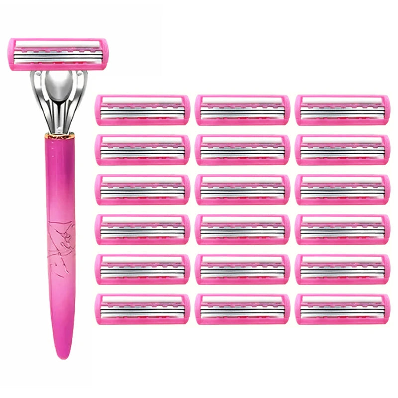 Rasoir Femme avec 36 Lames de Rechange – Rasage Doux & Précis pour Jambes, Aisselles et Maillot