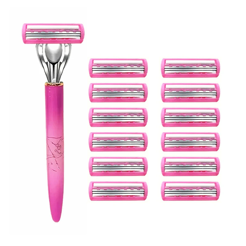 Rasoir Femme avec 36 Lames de Rechange – Rasage Doux & Précis pour Jambes, Aisselles et Maillot