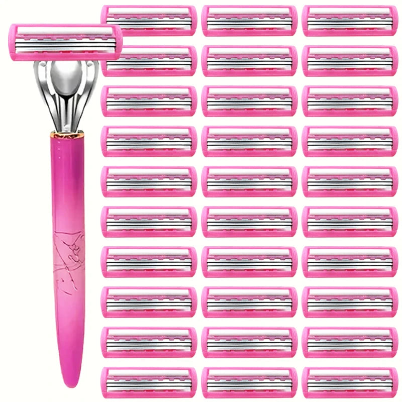 Rasoir Femme avec 36 Lames de Rechange – Rasage Doux & Précis pour Jambes, Aisselles et Maillot
