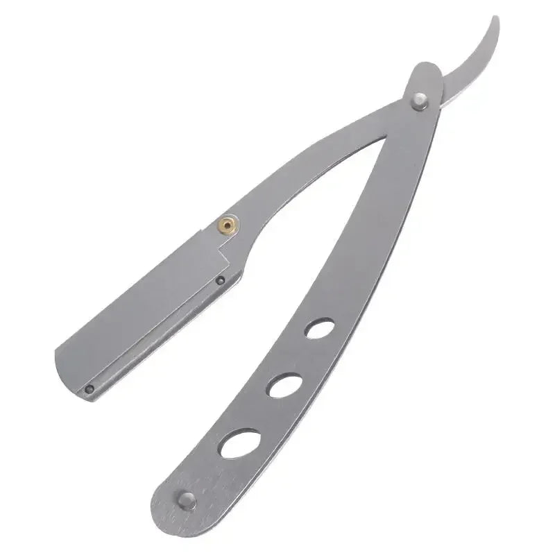 Rasoir de Barbier Professionnel Shavette – Rasoir Droit en Acier Inoxydable avec Lames Interchangeables