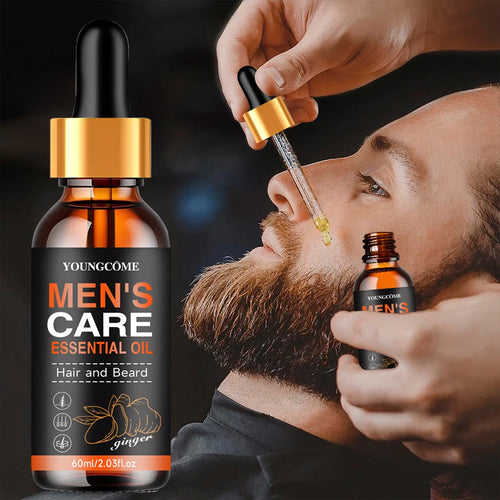 Huile à Barbe et Cheveux Homme – Huile Nourrissante au Gingembre pour Croissance, Hydratation & Soin