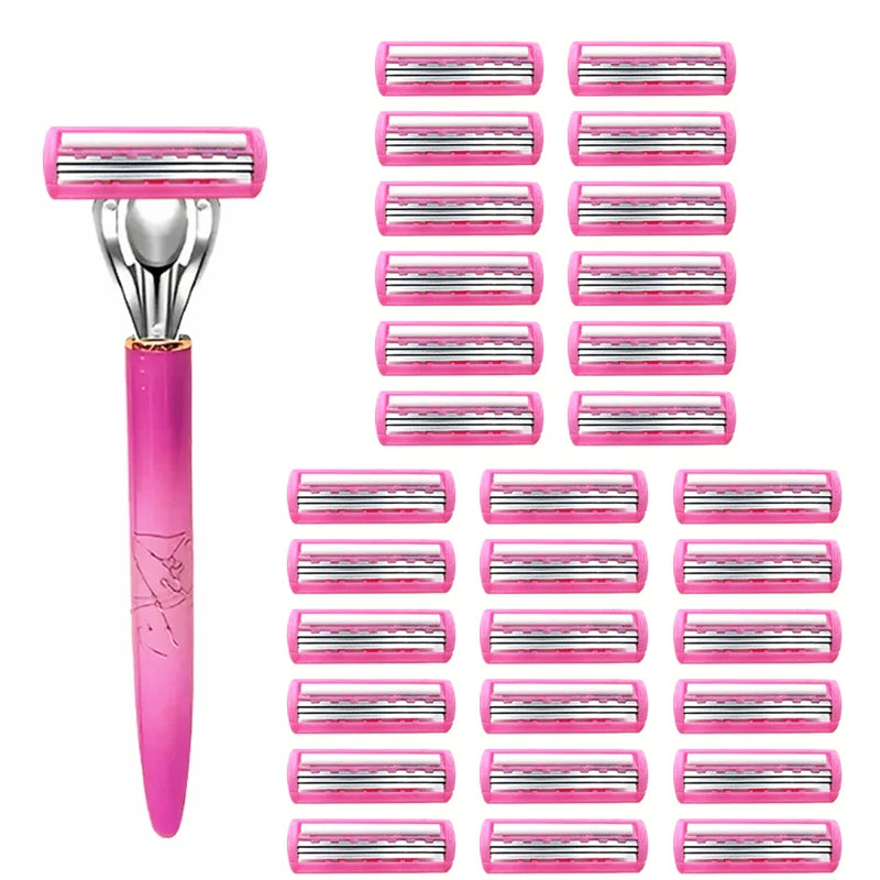 Rasoir Femme avec 36 Lames de Rechange – Rasage Doux & Précis pour Jambes, Aisselles et Maillot