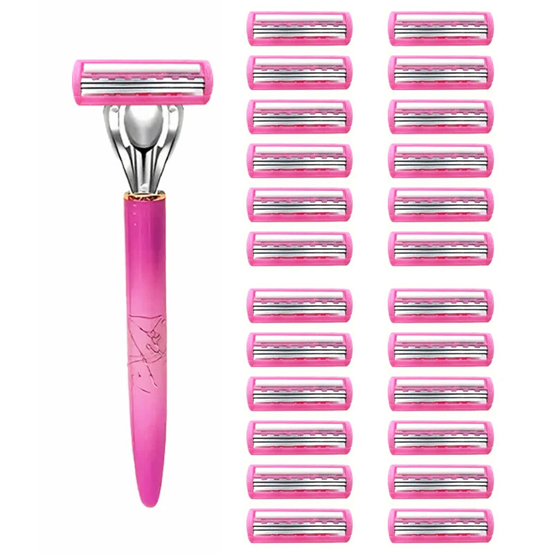 Rasoir Femme avec 36 Lames de Rechange – Rasage Doux & Précis pour Jambes, Aisselles et Maillot