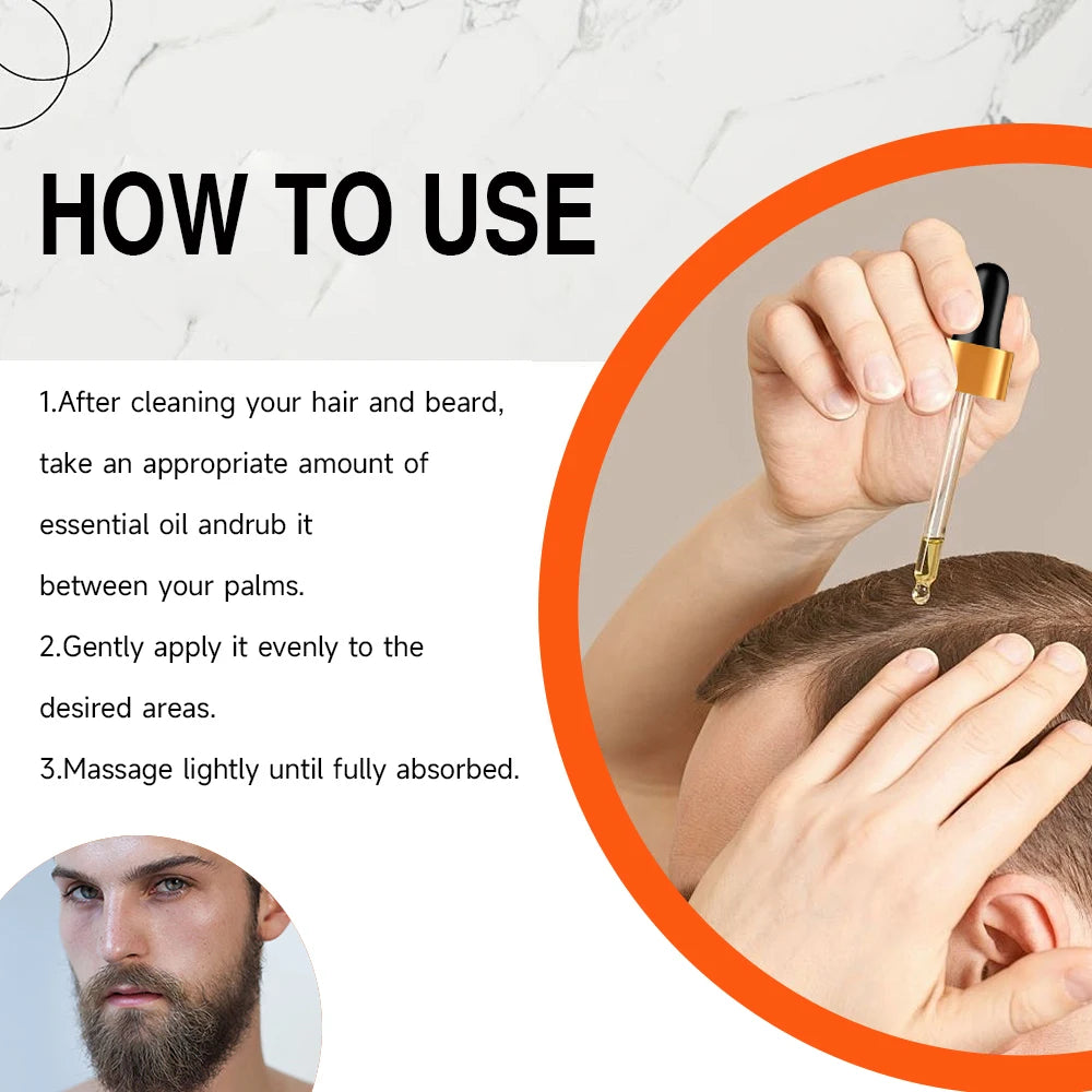 Huile à Barbe et Cheveux Homme – Huile Nourrissante au Gingembre pour Croissance, Hydratation & Soin
